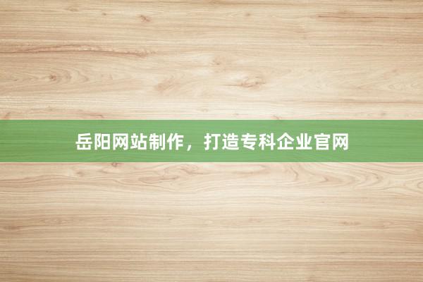 岳阳网站制作，打造专科企业官网